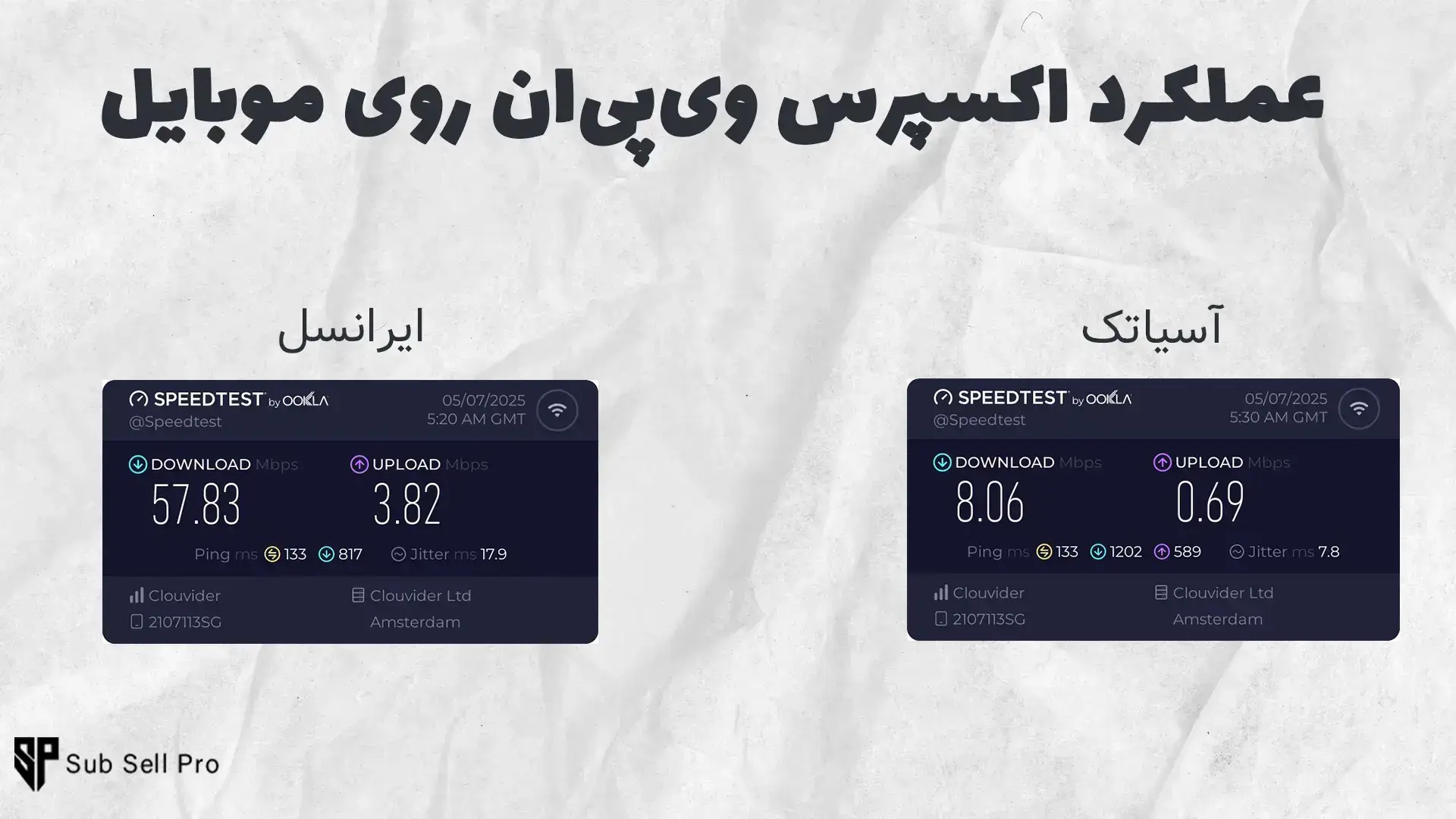 تست سرعت اکسپرس وی پی ان روی موبایل