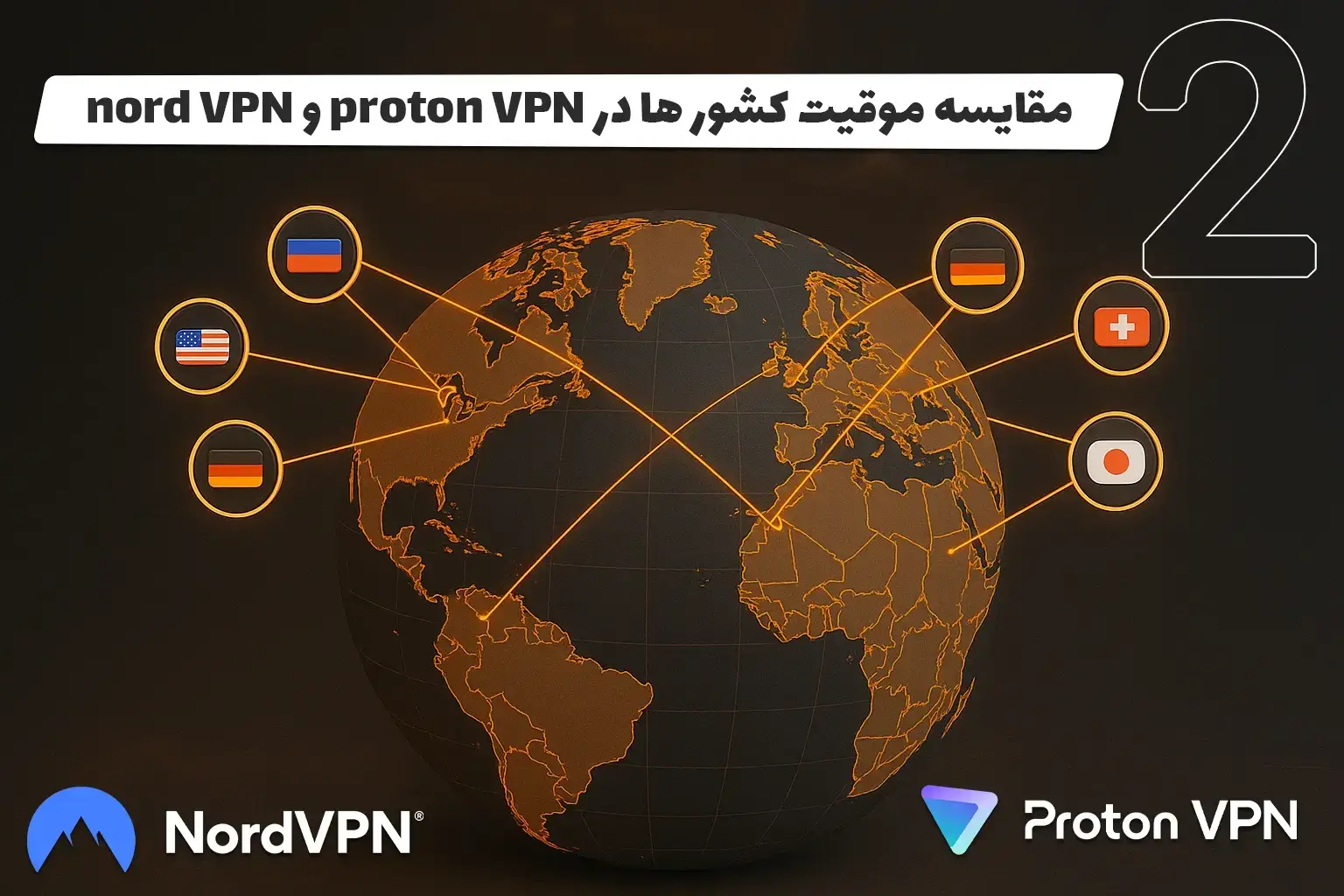 مقایسه موقیت کشور ها در فیلترشکن پروتون وی پی ان و نورد وی پی ان | مقایسه فیلترشکن پروتون وی پی ان و نورد وی پی ان